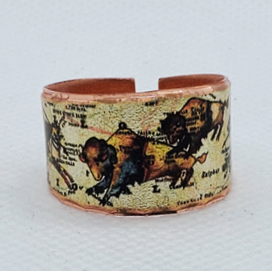 RI - Buffalo Ring - Beautiful adjustable COPPER ring.