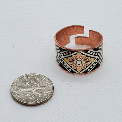 RI - Medieval Art Ring - Beautiful adjustable COPPER ring.