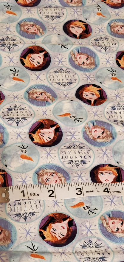 FROZEN Mythic Journey Fabric by the fat quarter roll. 100% Cotton.