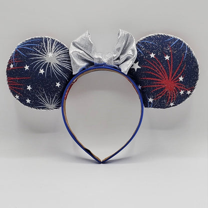 Fourth of July Pup Celebration Inspired Minnie Mouse Ears - Reversible