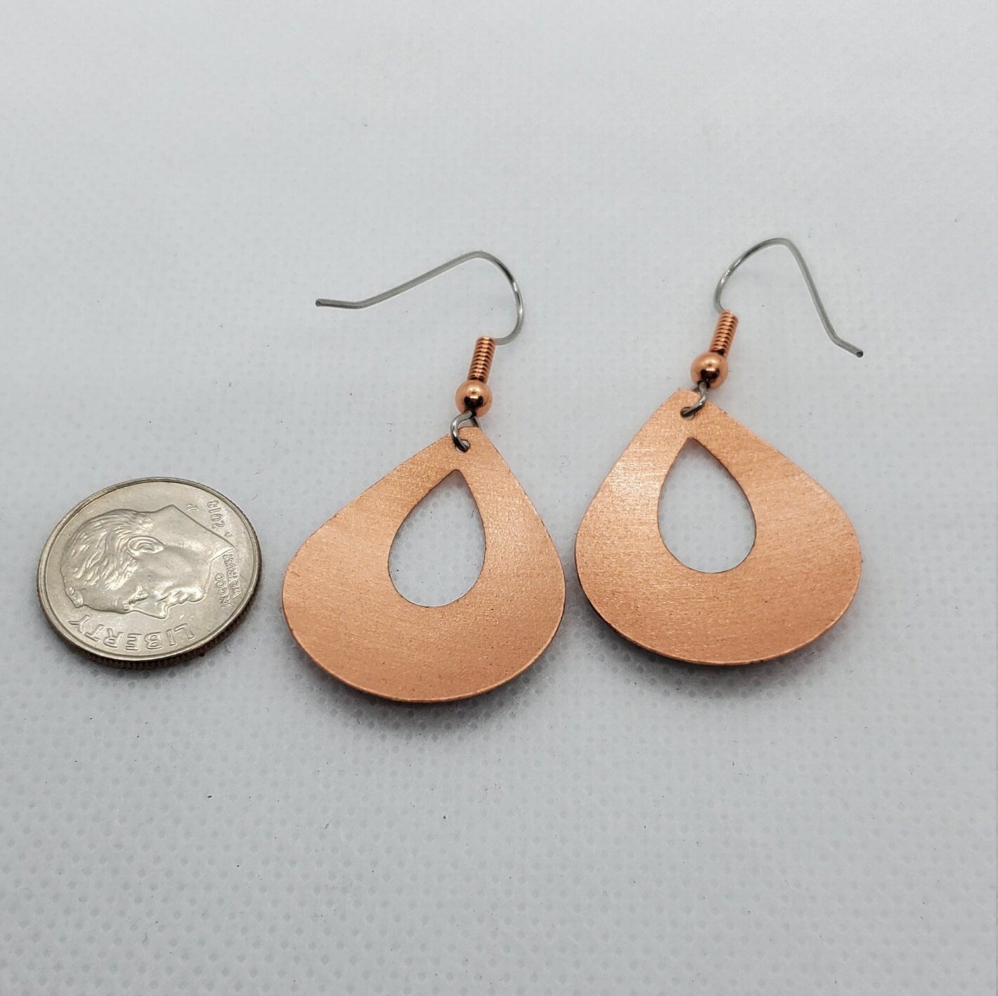 EA - Beautiful Wolf COPPER earrings - Surgical Steel Hypo Allergenic Earwires.