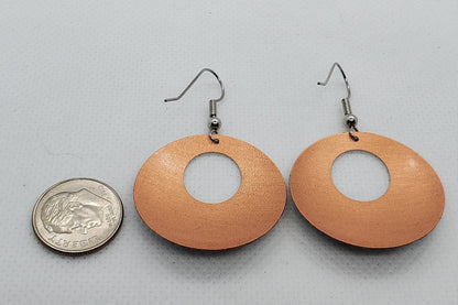 EA- Beautiful Wolf COPPER earrings - Surgical Steel Hypo Allergenic Earwires.