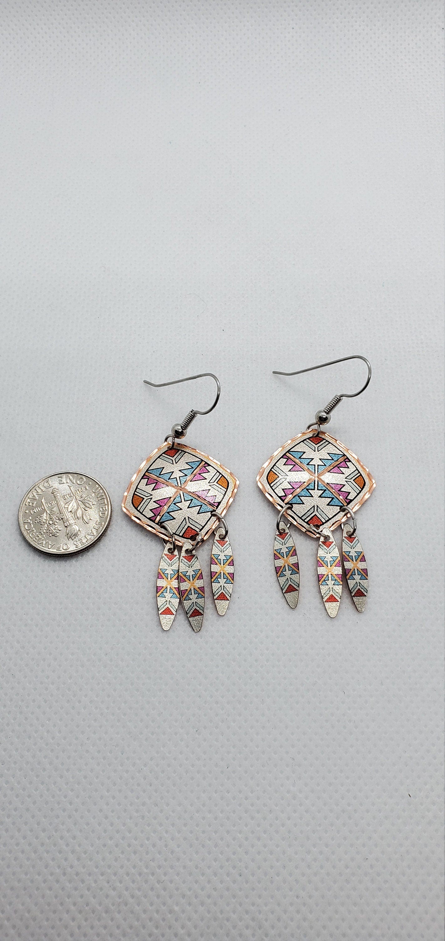 EA - Beautiful Flower COPPER earrings - Surgical Steel Hypo Allergenic Earwires.