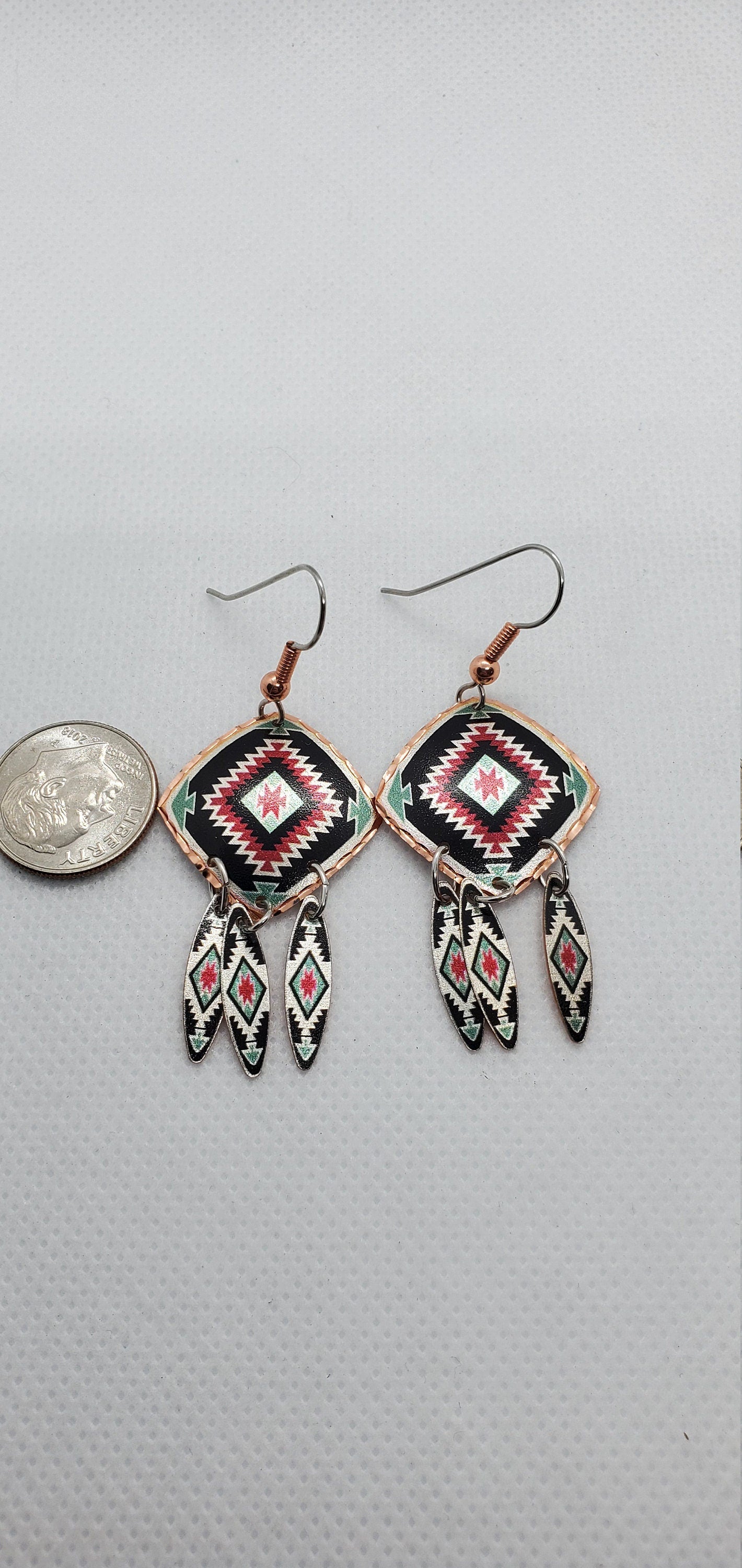 EA - Beautiful Flower COPPER earrings - Surgical Steel Hypo Allergenic Earwires.