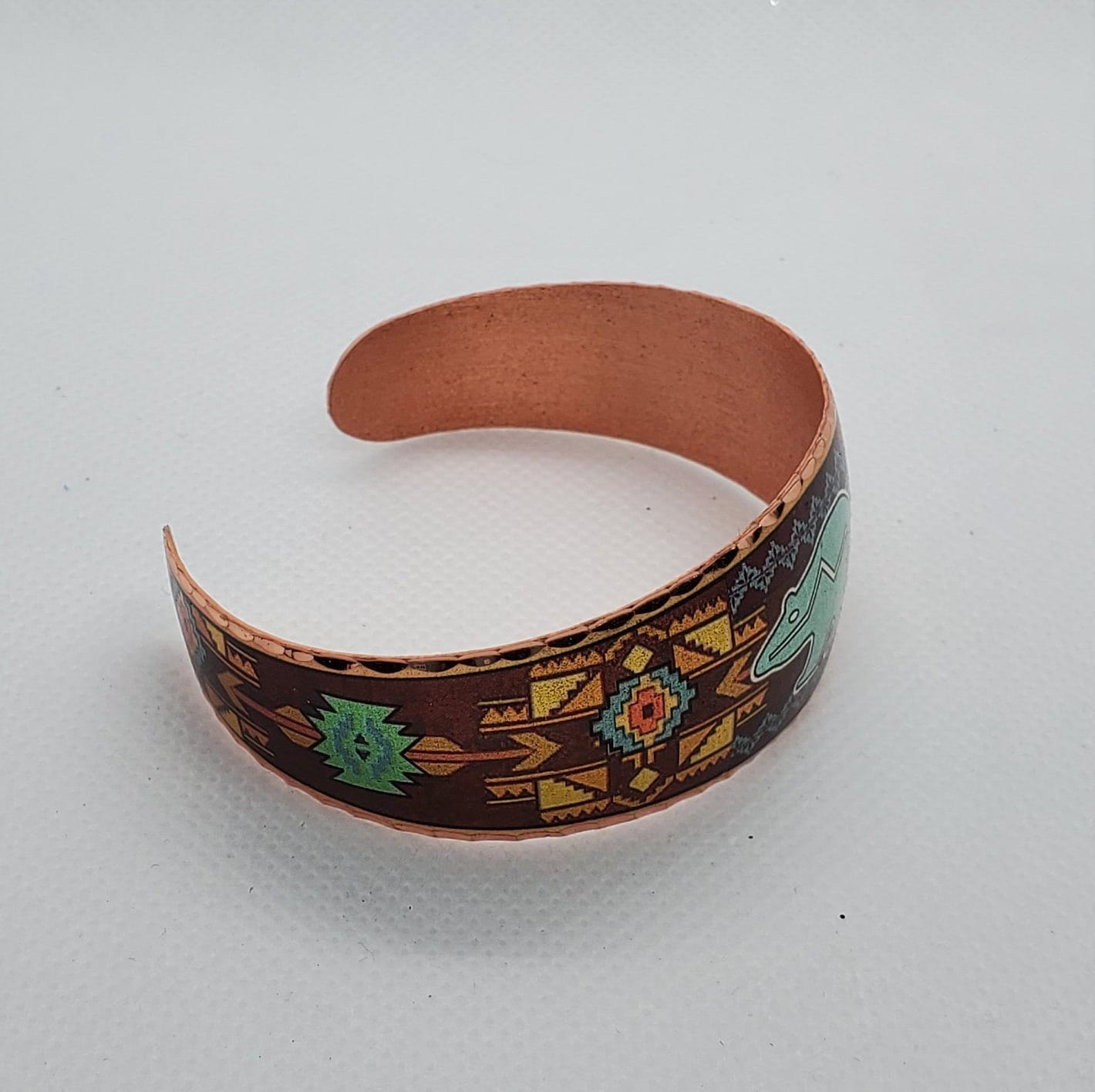 BR - Southwest Native American Inspired Bear - Beautiful adjustable COPPER cuff bracelet.