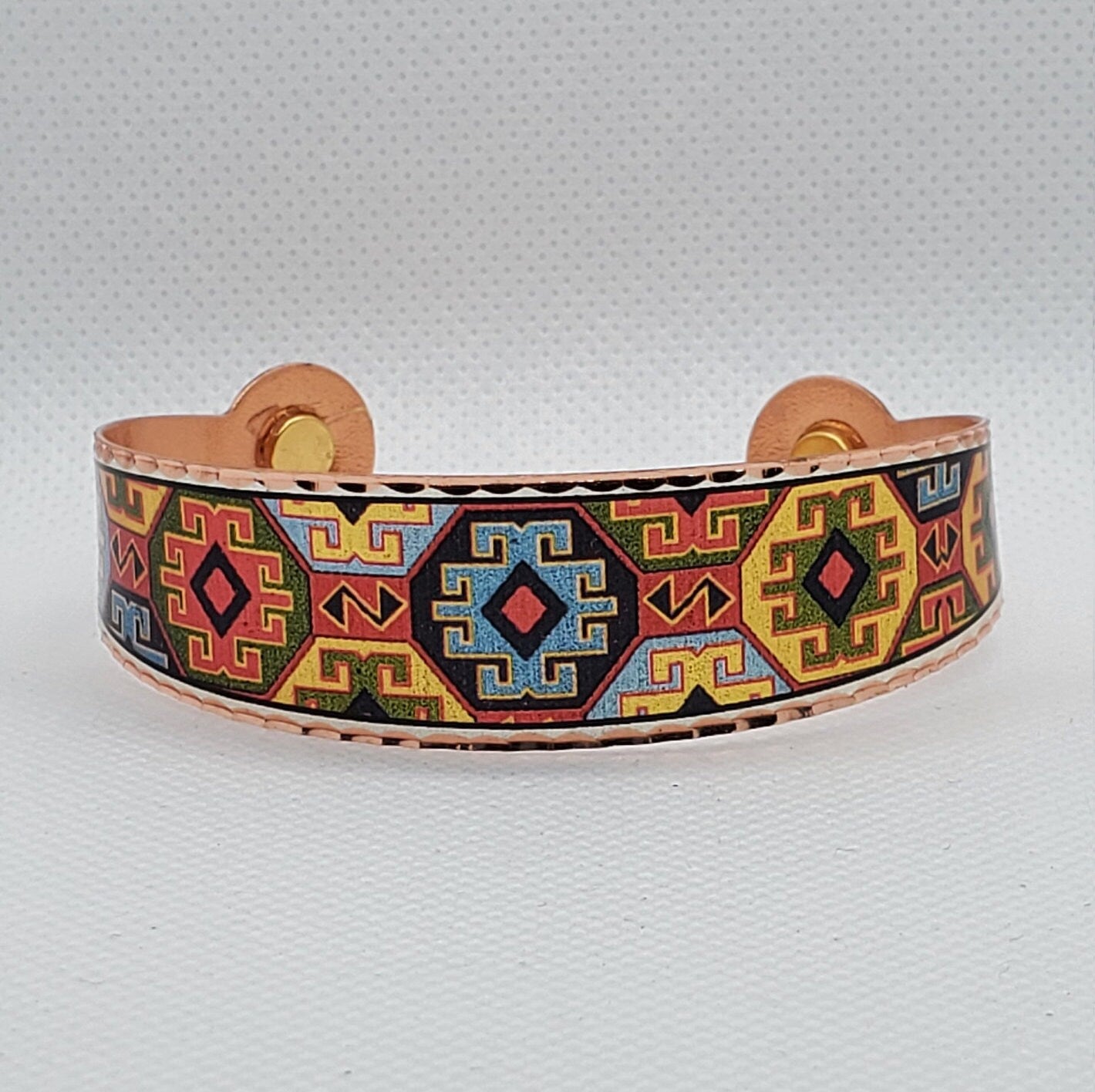 BR - Southwest Native Inspired Magnetic Bracelet - Beautiful adjustable COPPER cuff bracelet.