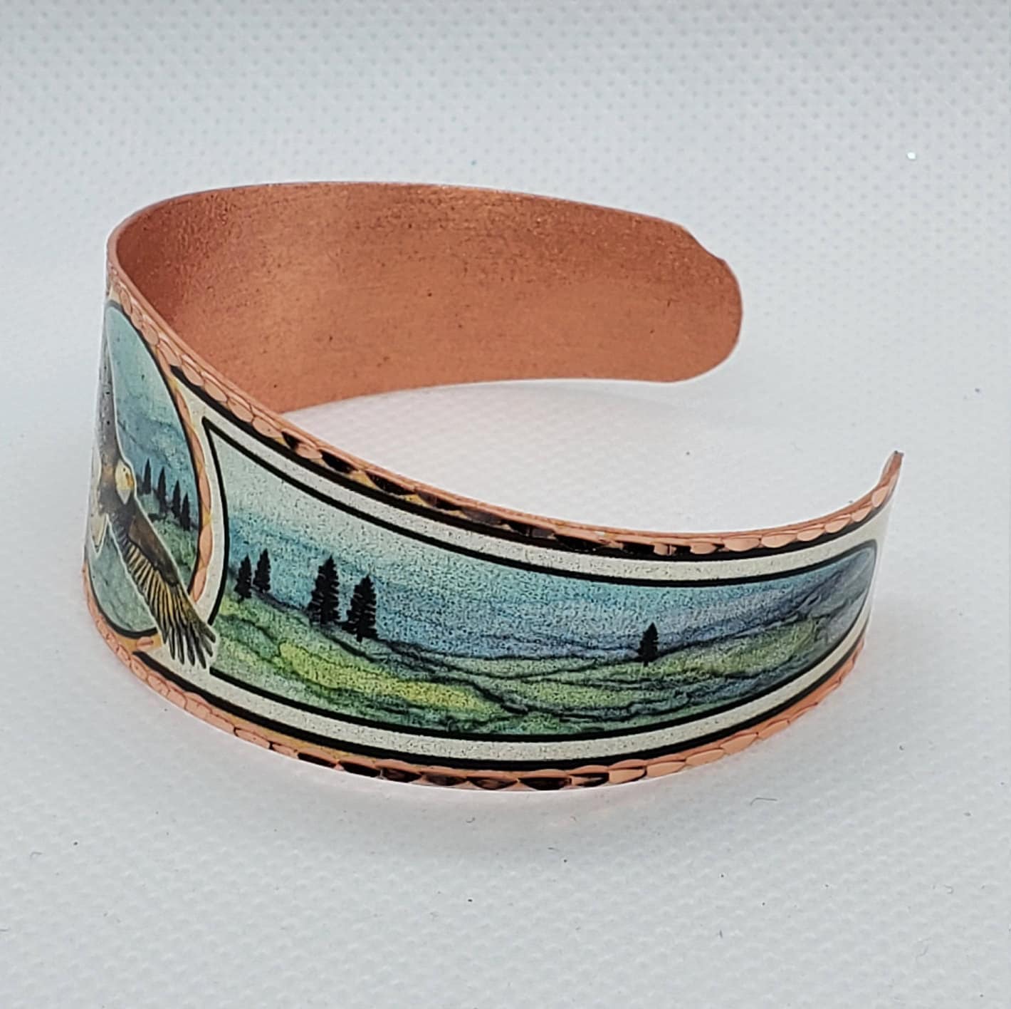 BR- Flying American Eagle - Beautiful adjustable COPPER cuff bracelet.