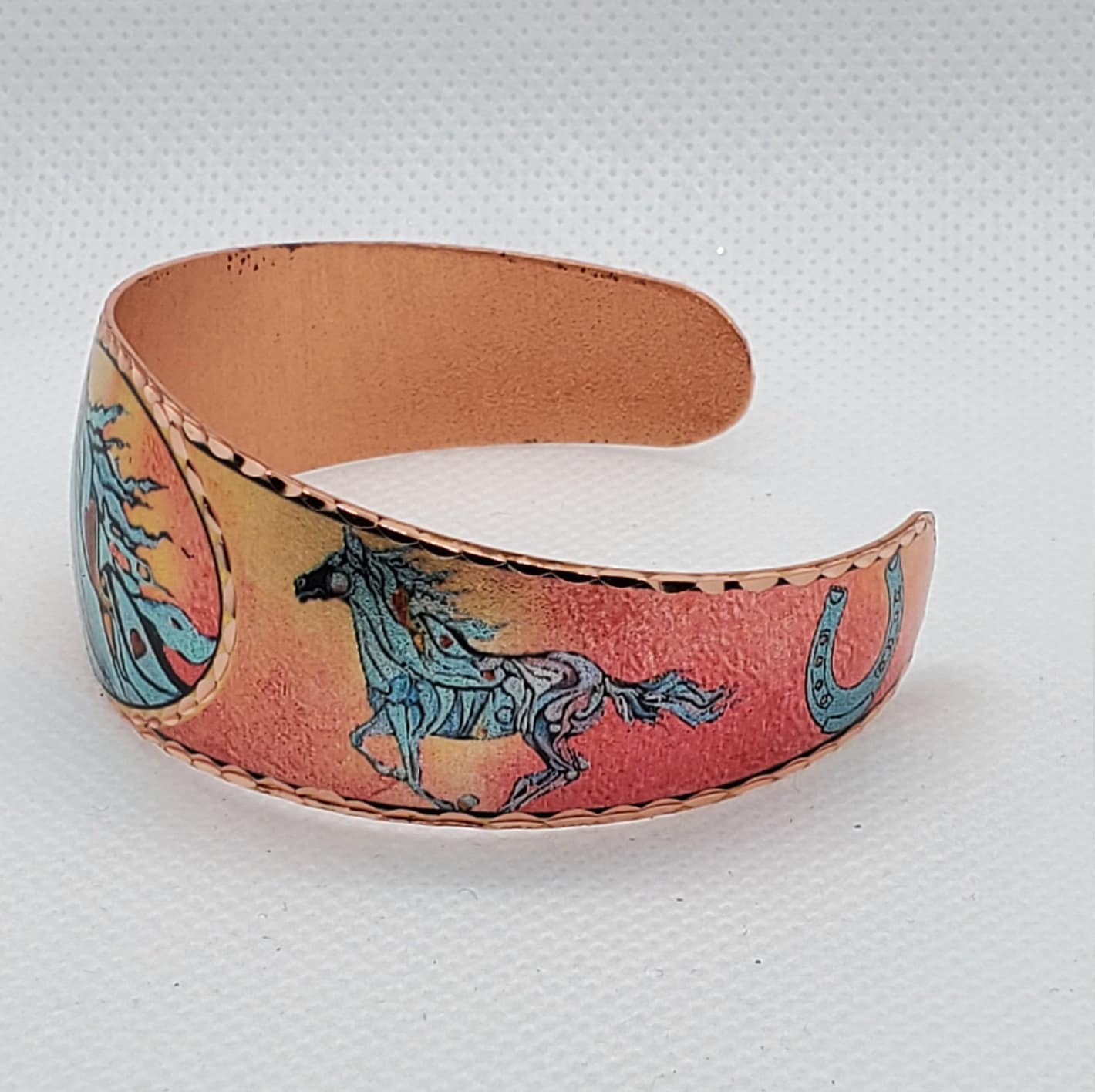 BR - Whimsical Horse Bracelet - Beautiful adjustable COPPER cuff bracelet.