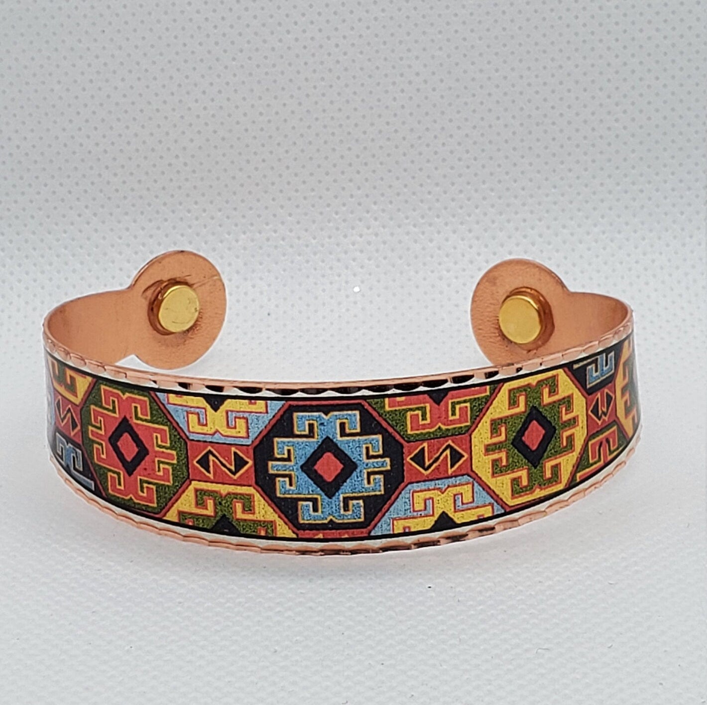 BR - Southwest Native Inspired Magnetic Bracelet - Beautiful adjustable COPPER cuff bracelet.