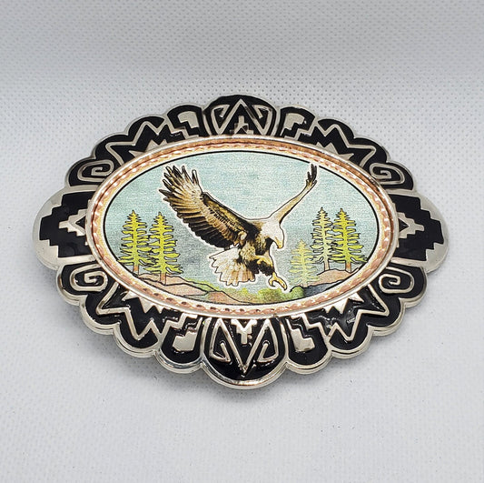 Bald Eagle - Western Belt Buckle on Copper