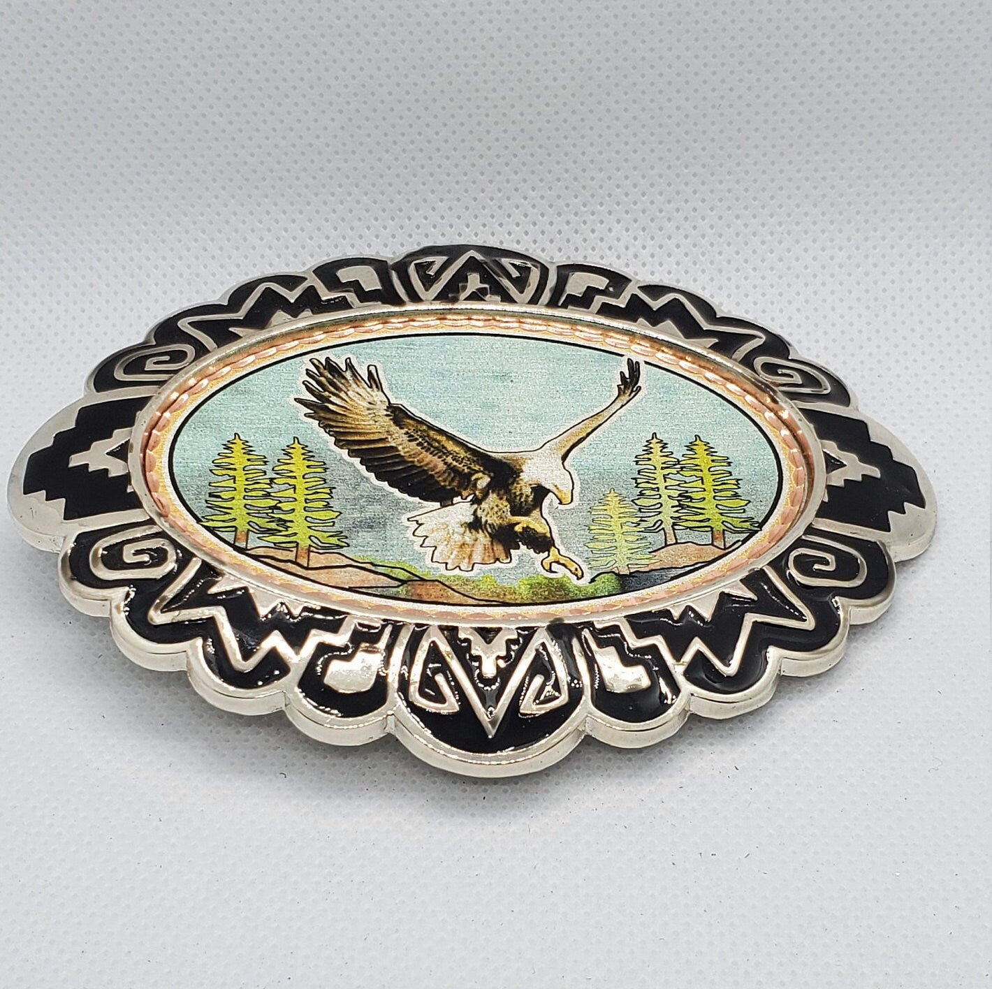 Bald Eagle - Western Belt Buckle on Copper