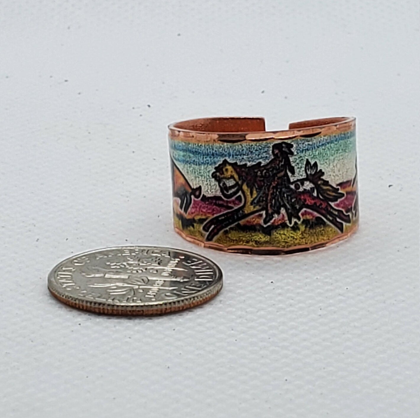 RI-American Indian Warrior Inspired - Beautiful adjustable COPPER ring.