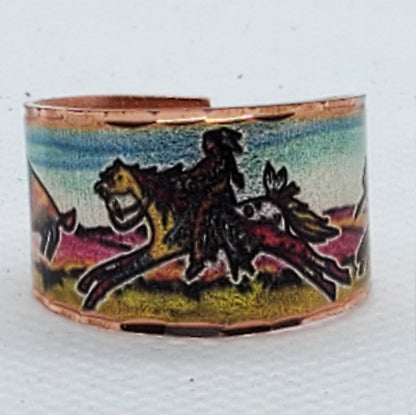 RI-American Indian Warrior Inspired - Beautiful adjustable COPPER ring.