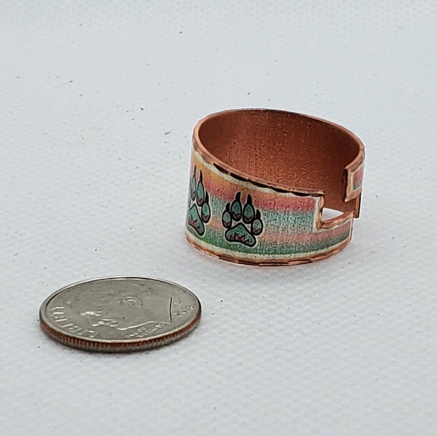 Howling Wolf Ring - Beautiful adjustable COPPER ring.