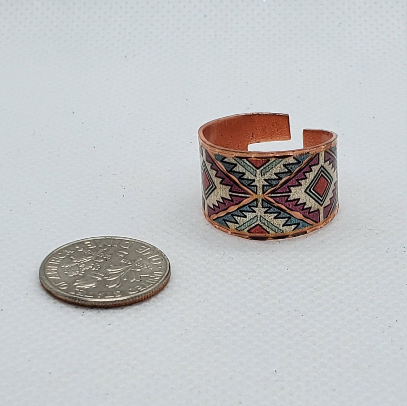 RI Native American Inspired Ring - Beautiful adjustable COPPER ring.