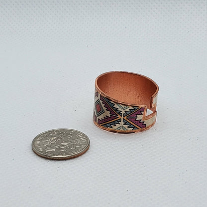 RI Native American Inspired Ring - Beautiful adjustable COPPER ring.