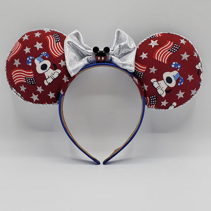 Fourth of July Pup Celebration Inspired Minnie Mouse Ears - Reversible