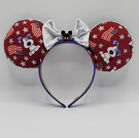 Fourth of July Pup Celebration Inspired Minnie Mouse Ears - Reversible