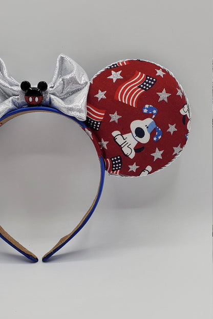 Fourth of July Pup Celebration Inspired Minnie Mouse Ears - Reversible