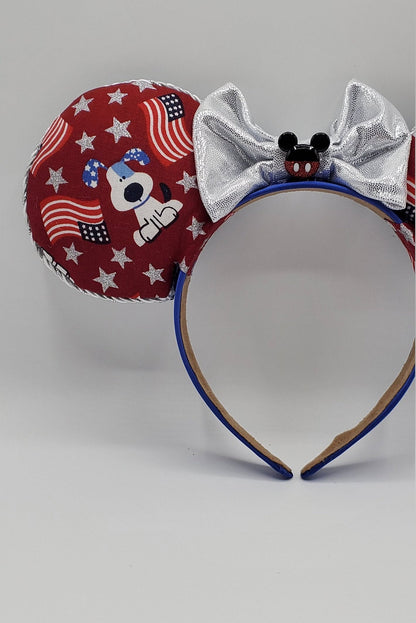 Fourth of July Pup Celebration Inspired Minnie Mouse Ears - Reversible