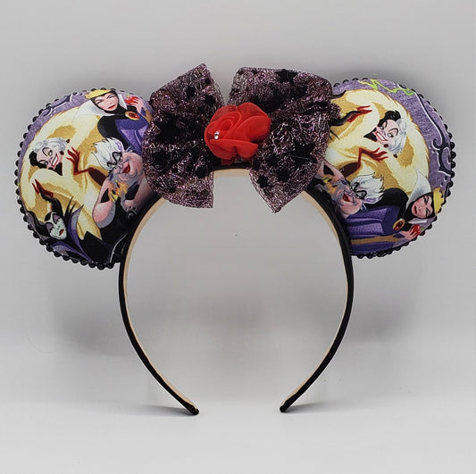 Disney Villains Inspired Minnie Mouse Ears - Cruella, Ursula, Evil Queen and Maleficent