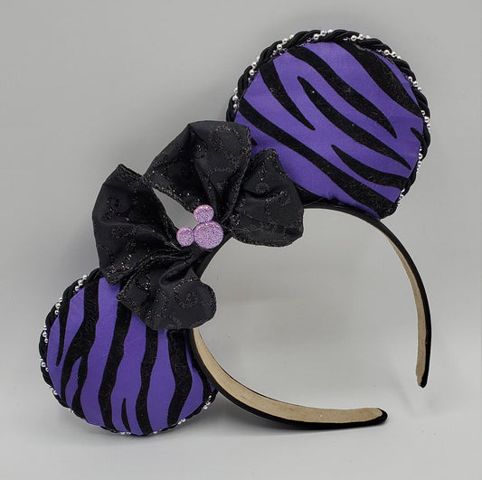Purple Tiger Stripes Inspired Minnie/Mickey Mouse Ears