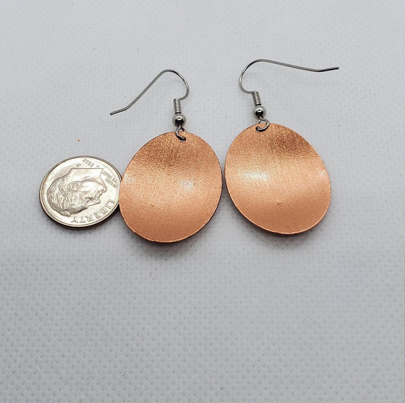 EA - Beautiful Wolf COPPER earrings - Surgical Steel Hypo Allergenic Earwires.