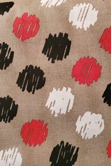 Abstract Dots - Black, Red, White Fabric by the half yard. 100% Cotton.