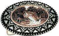 Fisherman - Western Belt Buckle on Copper