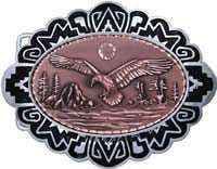 Eagle - Western Belt Buckle on Copper