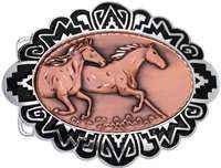 Wild Horses - Western Belt Buckle on Copper