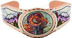 BR - Bighorn Mountain Goat - Beautiful adjustable COPPER cuff bracelet.