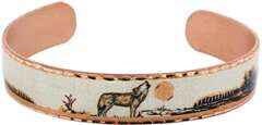 BR - Howling Wolf Bracelet - Beautiful adjustable COPPER cuff bracelet.