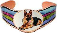 BR - German Shepherd Bracelet - Beautiful adjustable COPPER cuff bracelet.