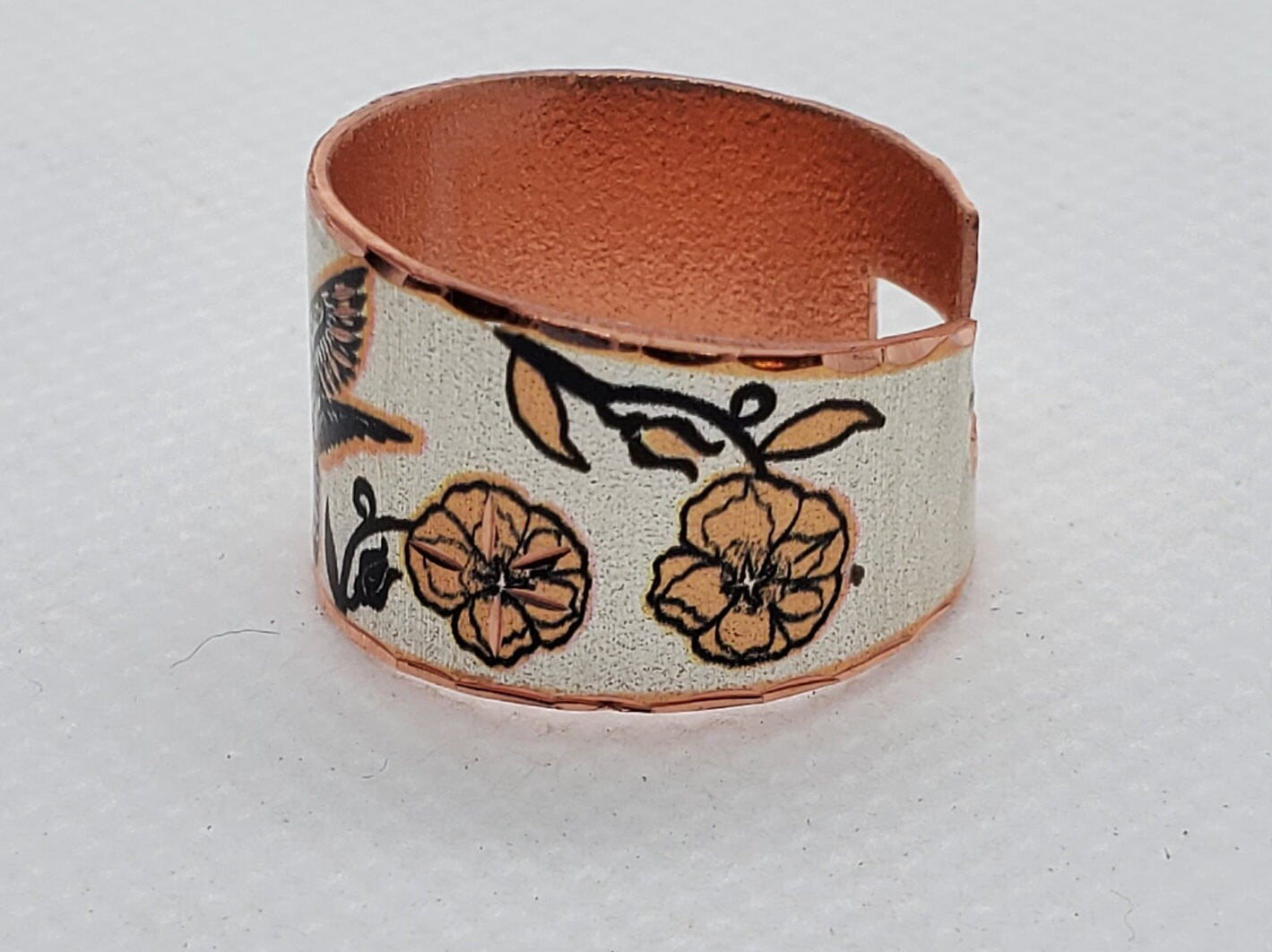 RI - NW Native Inspired Hummingbird - Beautiful adjustable COPPER ring.