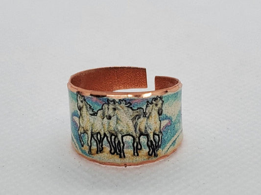 RI - Wild Horses Ring - Beautiful adjustable COPPER ring.