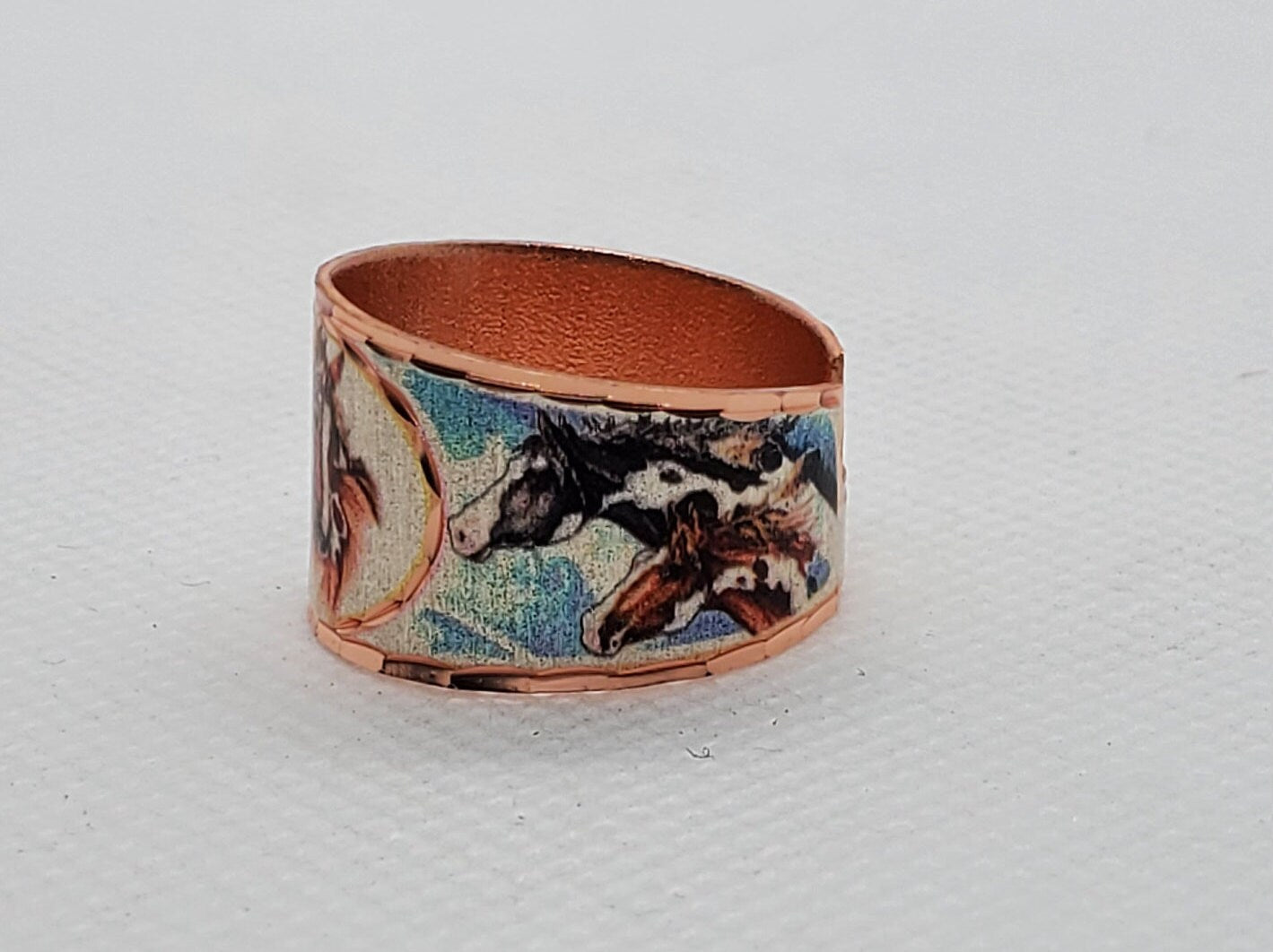 RI - American Indian Inspired Horse Ring - Beautiful adjustable COPPER ring.