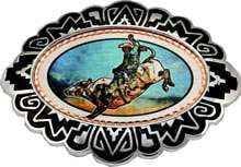 Rodeo Bull Rider - Western Belt Buckle on Copper