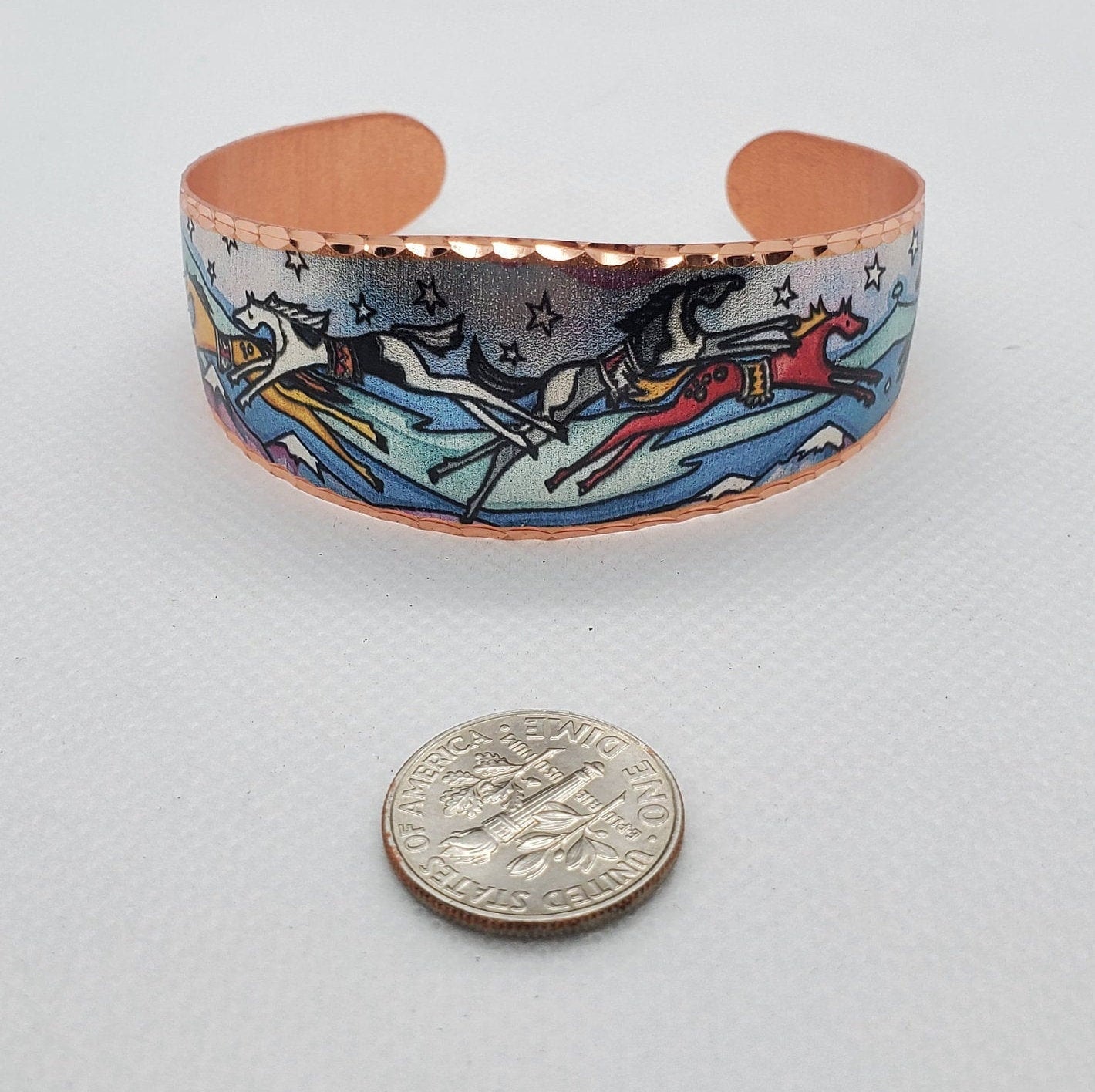 BR - Painted Ponies Bracelet - Beautiful adjustable COPPER cuff bracelet.