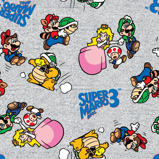 Nintendo Go Mario and Friends Fabric by the half yard. 100% Cotton.