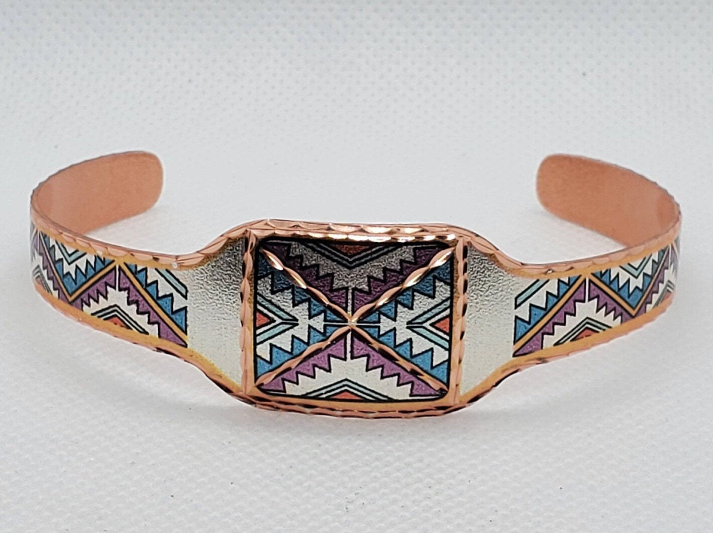 BR - Tribal Native Inspired Bracelet - Beautiful adjustable COPPER cuff bracelet.