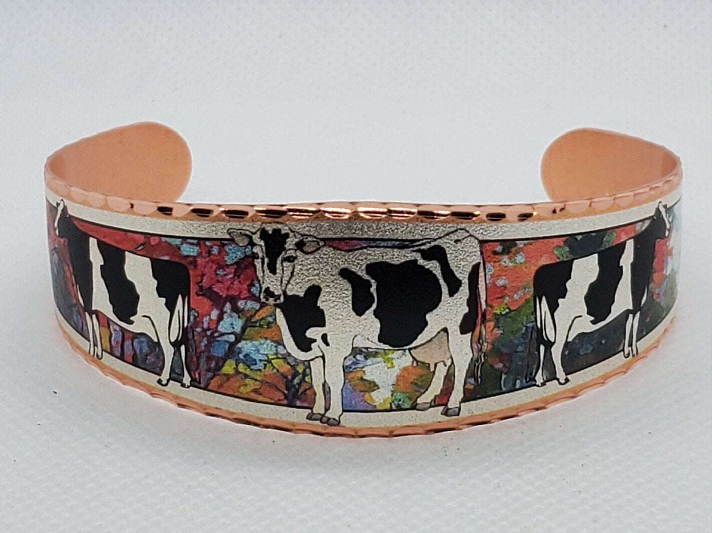 BR - Cow - Beautiful adjustable COPPER cuff bracelet.