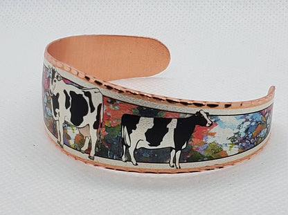 BR - Cow - Beautiful adjustable COPPER cuff bracelet.