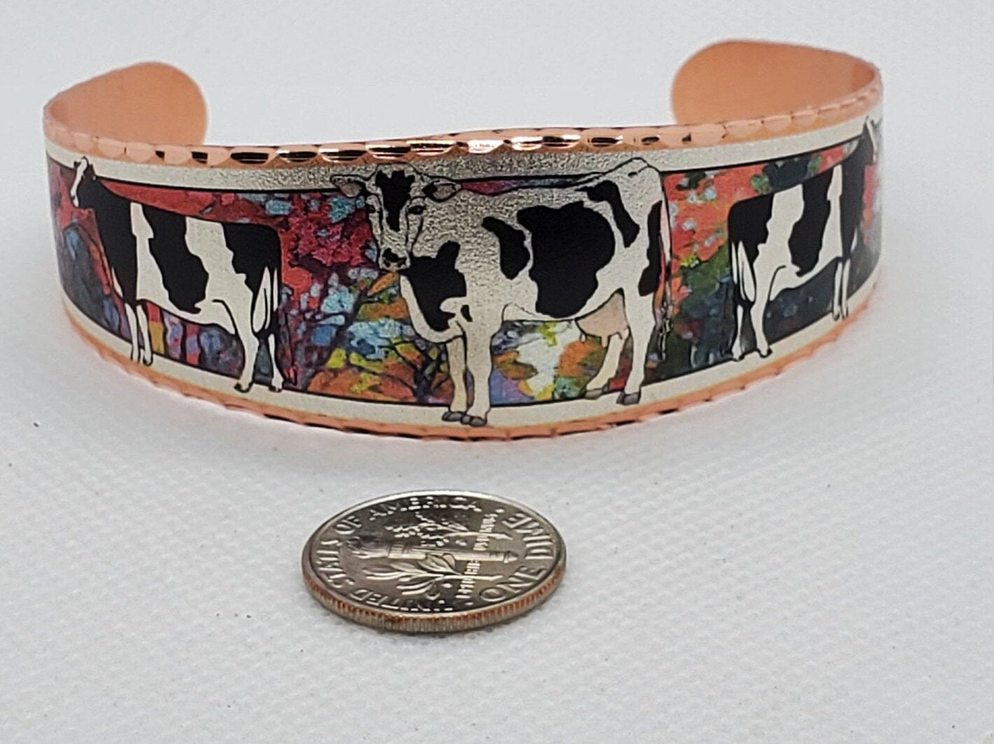 BR - Cow - Beautiful adjustable COPPER cuff bracelet.