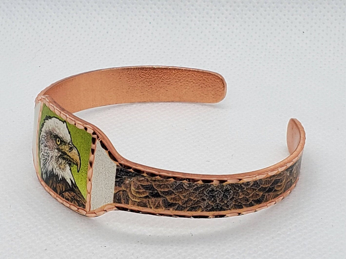 BR - Bald Eagle - Beautiful adjustable COPPER cuff bracelet.