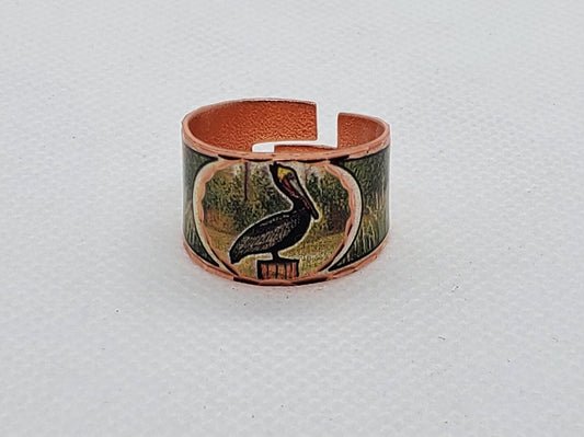 RI - Pelican Ring - Beautiful adjustable COPPER ring.