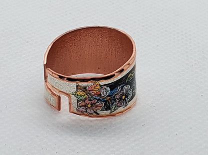 RI - Flower Ring - Beautiful adjustable COPPER ring.
