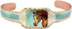 BR -Horse - Beautiful adjustable COPPER cuff bracelet.