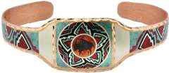 BR - Native Inspired Indian Buffalo - Beautiful adjustable COPPER cuff bracelet.