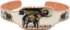 BR - Elephant - Beautiful adjustable COPPER cuff bracelet.